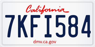 CA license plate 7KFI584