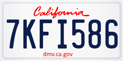 CA license plate 7KFI586