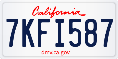 CA license plate 7KFI587