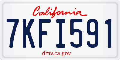 CA license plate 7KFI591