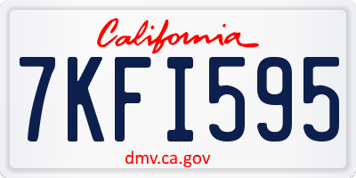 CA license plate 7KFI595