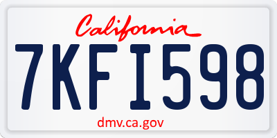 CA license plate 7KFI598