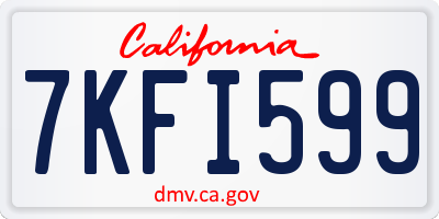 CA license plate 7KFI599