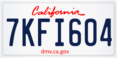 CA license plate 7KFI604