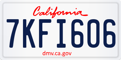 CA license plate 7KFI606