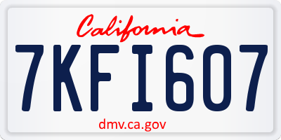 CA license plate 7KFI607
