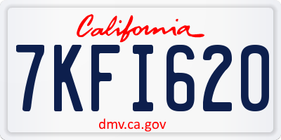 CA license plate 7KFI620