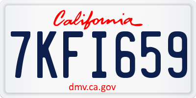 CA license plate 7KFI659