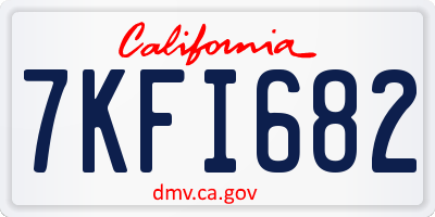 CA license plate 7KFI682