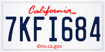 CA license plate 7KFI684