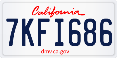 CA license plate 7KFI686
