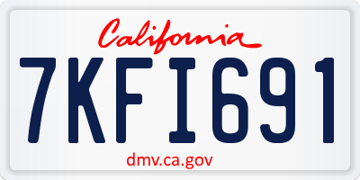 CA license plate 7KFI691