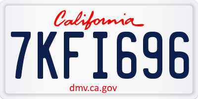 CA license plate 7KFI696
