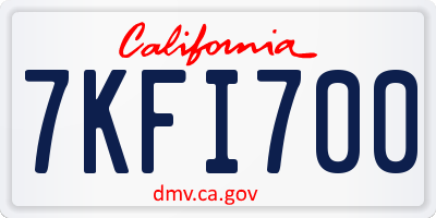CA license plate 7KFI700