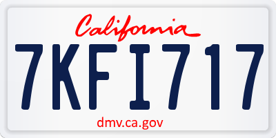 CA license plate 7KFI717