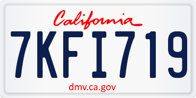 CA license plate 7KFI719