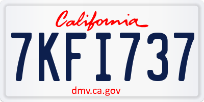 CA license plate 7KFI737