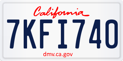 CA license plate 7KFI740