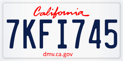 CA license plate 7KFI745