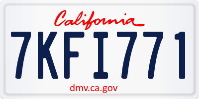 CA license plate 7KFI771