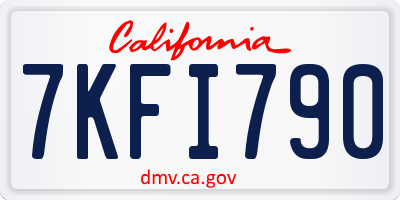 CA license plate 7KFI790