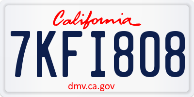 CA license plate 7KFI808