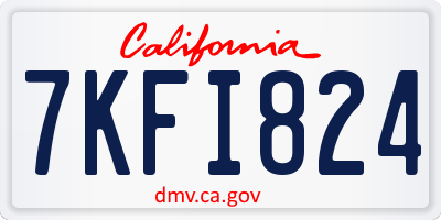 CA license plate 7KFI824