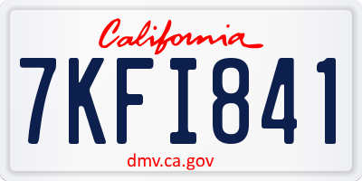 CA license plate 7KFI841