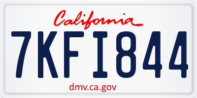 CA license plate 7KFI844