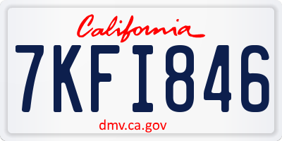 CA license plate 7KFI846