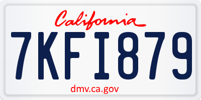 CA license plate 7KFI879