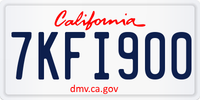 CA license plate 7KFI900