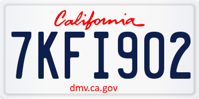 CA license plate 7KFI902