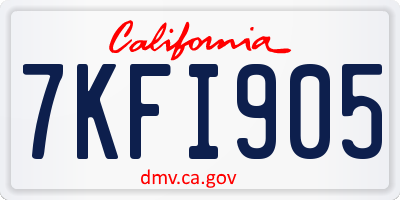CA license plate 7KFI905