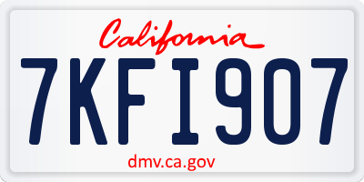 CA license plate 7KFI907