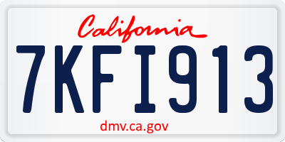 CA license plate 7KFI913