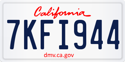 CA license plate 7KFI944