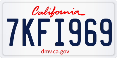 CA license plate 7KFI969