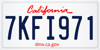 CA license plate 7KFI971