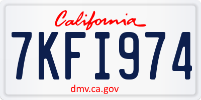 CA license plate 7KFI974
