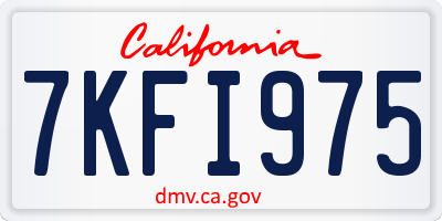 CA license plate 7KFI975