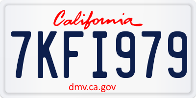 CA license plate 7KFI979