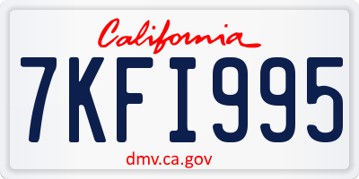 CA license plate 7KFI995