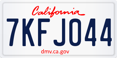 CA license plate 7KFJ044