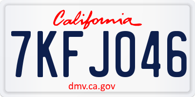 CA license plate 7KFJ046
