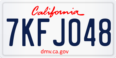 CA license plate 7KFJ048