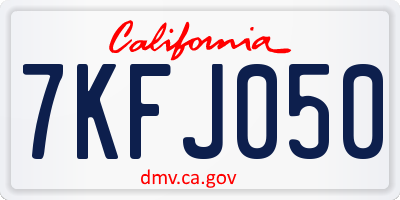 CA license plate 7KFJ050