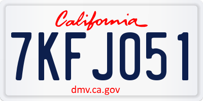 CA license plate 7KFJ051