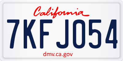 CA license plate 7KFJ054