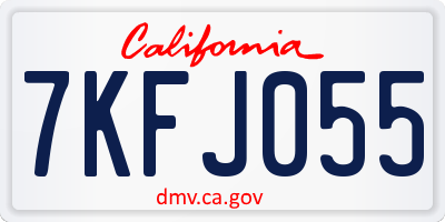 CA license plate 7KFJ055